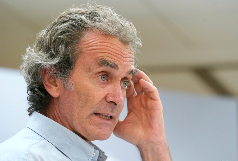 The head of Spain's health emergency center, Fernando Simon, attends a news conference, amid the coronavirus disease (COVID-19) outbreak, at the Spanish Health Ministry in Madrid, Spain, August 24, 2020. REUTERS/Juan Medina