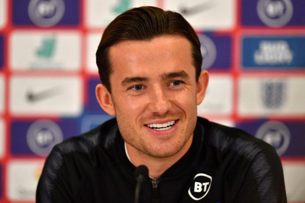 In this file picture taken on November 12, 2019, England's defender Ben Chilwell attends an England press conference at St George's Park in Burton-on-Trent, central England, ahead of their Euro 2020 football qualification match against Montenegro. / AFP /