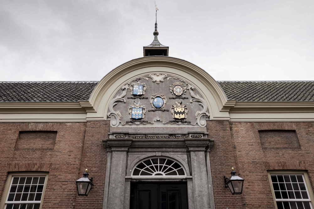 This photograph taken on August 27, 2020 shows the exterior of the museum Hofje Van Aerden in Leerdam, The Netherlands. The painting Two smiling boys (1626-1627) by Frans Hals was stolen from the museum for the third time. - Netherlands OUT / AFP / ANP / 