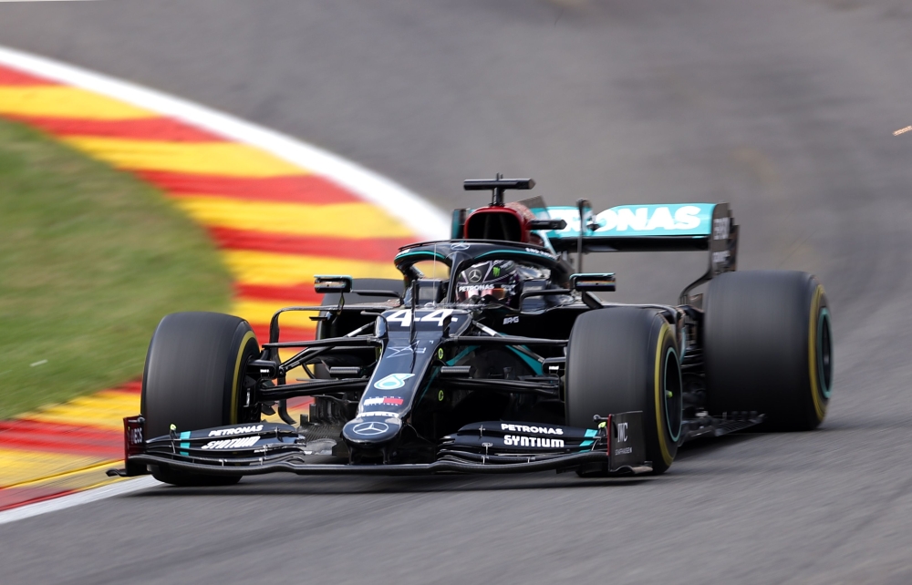August 30, 2020 Mercedes' Lewis Hamilton in action during the race Pool via REUTERS/Lars Baron