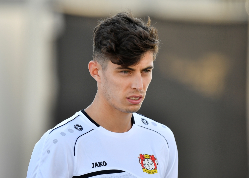 August 5, 2020 Bayer Leverkusen's Kai Havertz during training, as play resumes behind closed doors following the outbreak of the coronavirus disease (COVID-19) Martin Meissner/Pool via REUTERS/File Photo