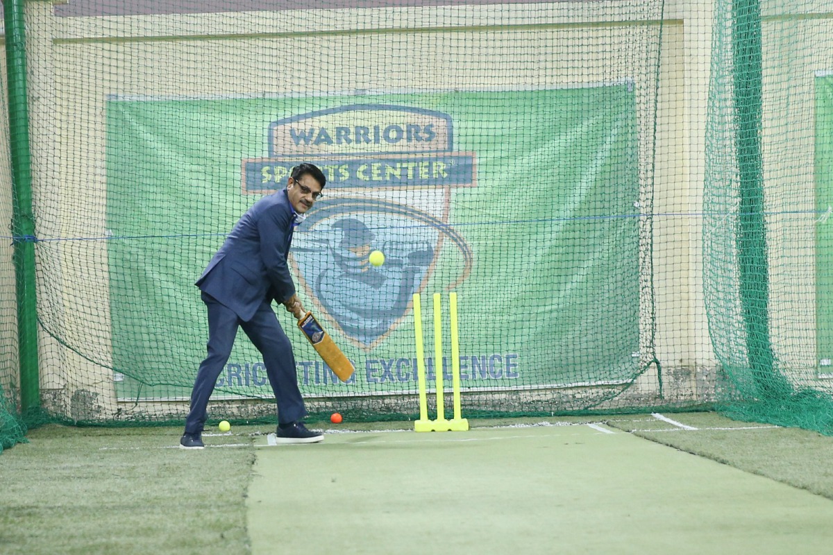 Dr. M P Hassan Kunhi, President of Ideal Indian School inaugurating the Warriors Sports Center at Ideal Indian School in Doha. 