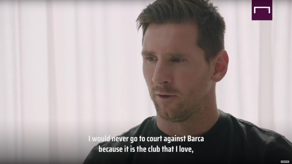 Barcelona's Argentinian forward Lionel Messi during an interview at his home in Castelldefels in the outskirts of Barcelona.  AFP 