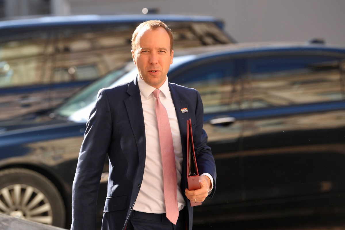 Britain's Health Secretary Matt Hancock arrives to attend a Cabinet meeting of senior government ministers at the Foreign and Commonwealth Office (FCO) in London on September 1, 2020. / AFP / POOL / TOBY MELVILLE
