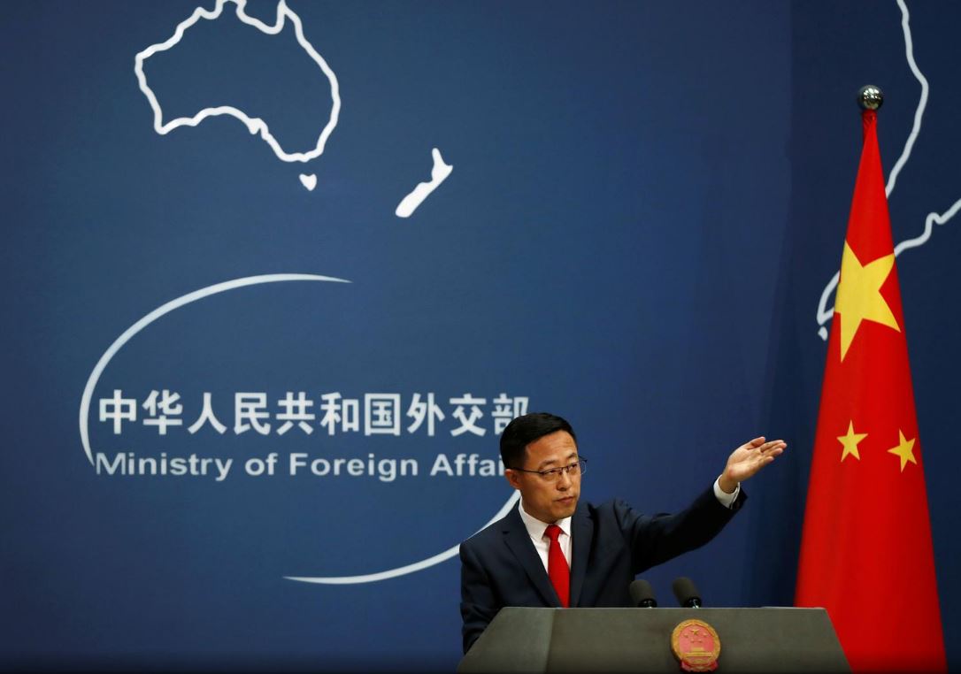 Chinese Foreign Ministry spokesman Zhao Lijian attends a news conference in Beijing, China September 10, 2020. Reuters/Carlos Garcia Rawlins