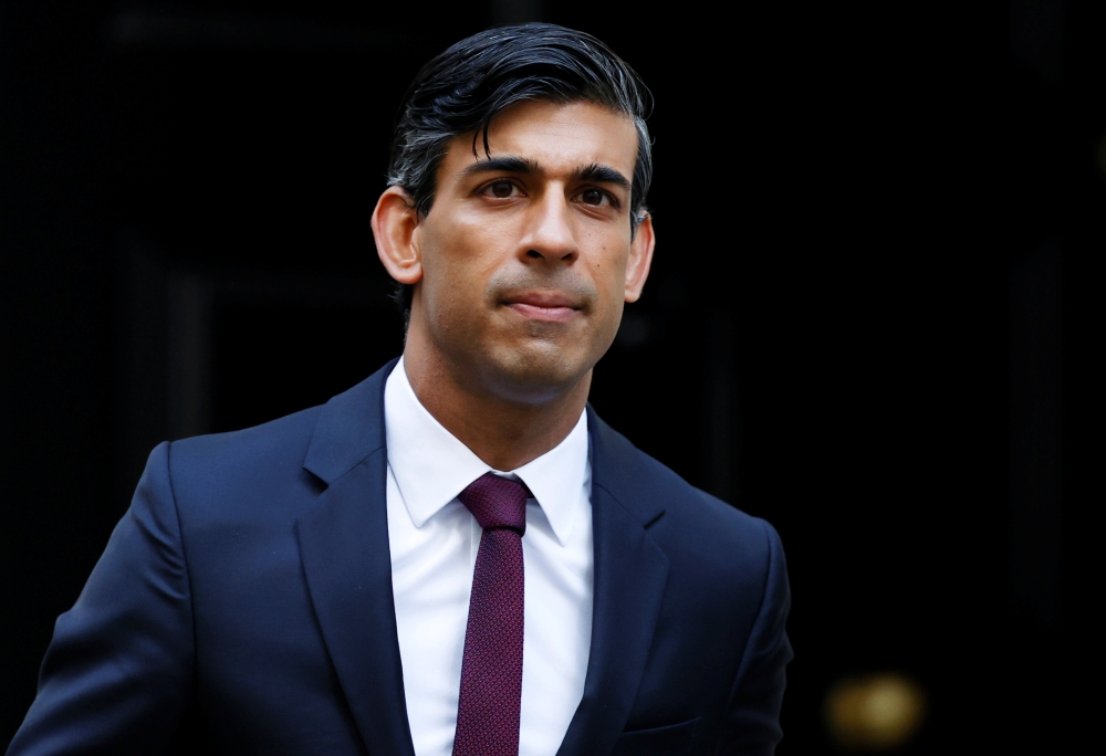 Britain's Chancellor of the Exchequer Rishi Sunak is seen at Downing Street amid the coronavirus disease (COVID-19) outbreak in London, Britain September 24, 2020. REUTERS/John Sibley