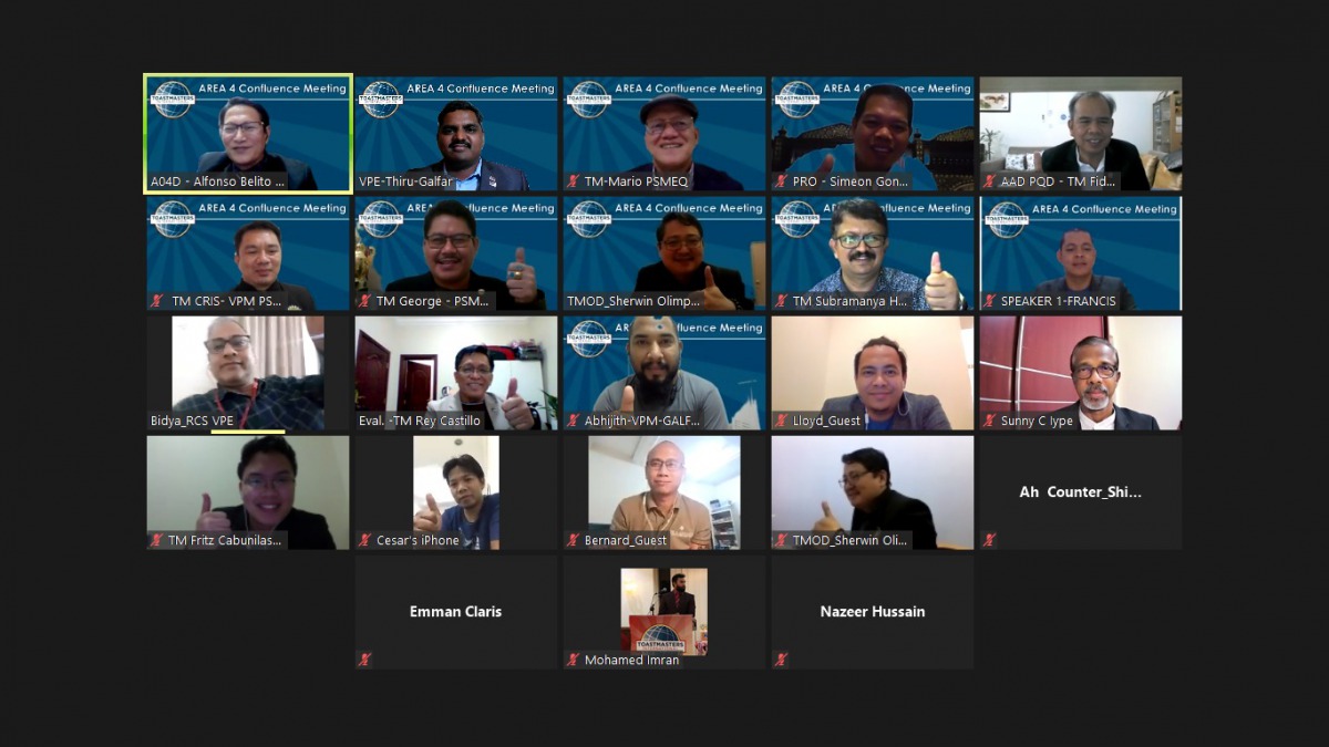 Screen grab of the Area 4 Confluence Meeting