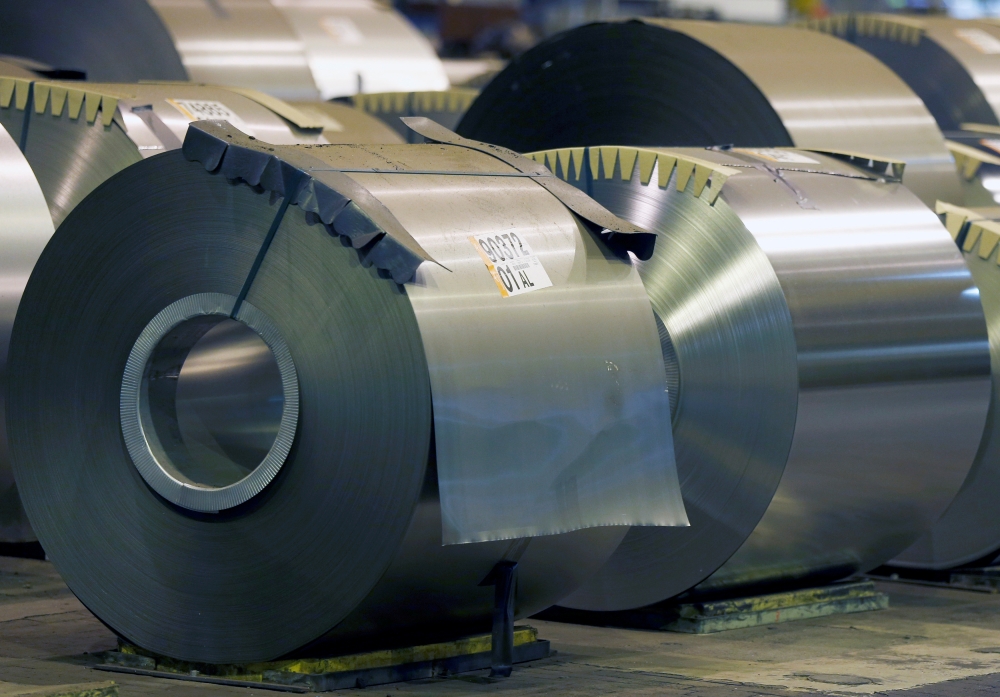 Coils of steel are seen at the ArcelorMittal Factory in Florange, Eastern France, October 18, 2013. REUTERS/Vincent Kessler/File Photo