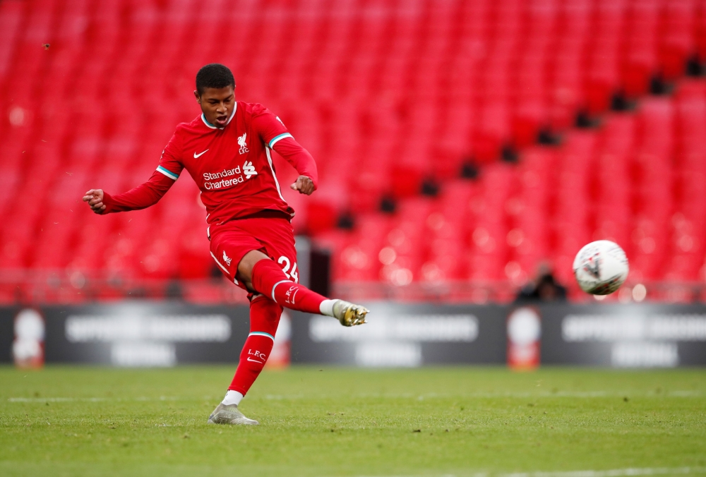 August 29, 2020 Liverpool's Rhian Brewster misses a penalty during a penalty shootout, as play resumes behind closed doors following the outbreak of the coronavirus disease (COVID-19) Pool via REUTERS/Andrew Couldridge/File Photo