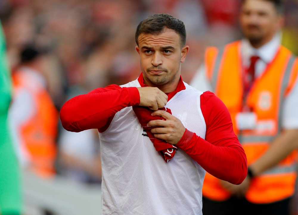 Soccer Football - Premier League - Liverpool v Arsenal - Anfield, Liverpool, Britain - August 24, 2019 Liverpool's Xherdan Shaqiri before the match REUTERS/Phil Noble