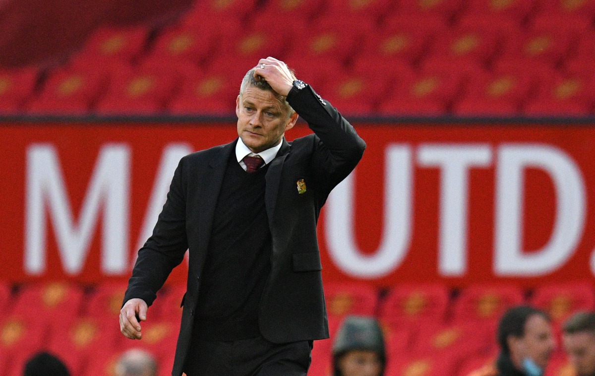 Manchester United's Norwegian manager Ole Gunnar Solskjaer walks off the pitch at the end of the game during the English Premier League football match between Manchester United and Tottenham Hotspur at Old Trafford in Manchester, north west England, on Oc