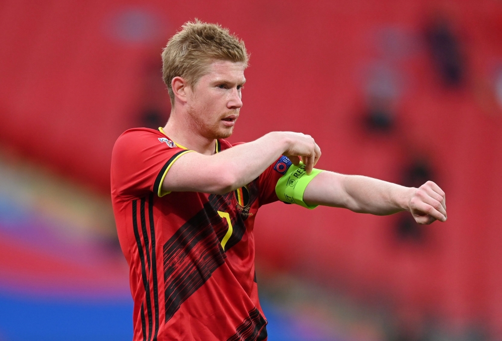 October 11, 2020 Belgium's Kevin De Bruyne Pool via REUTERS/Michael Regan/File Photo