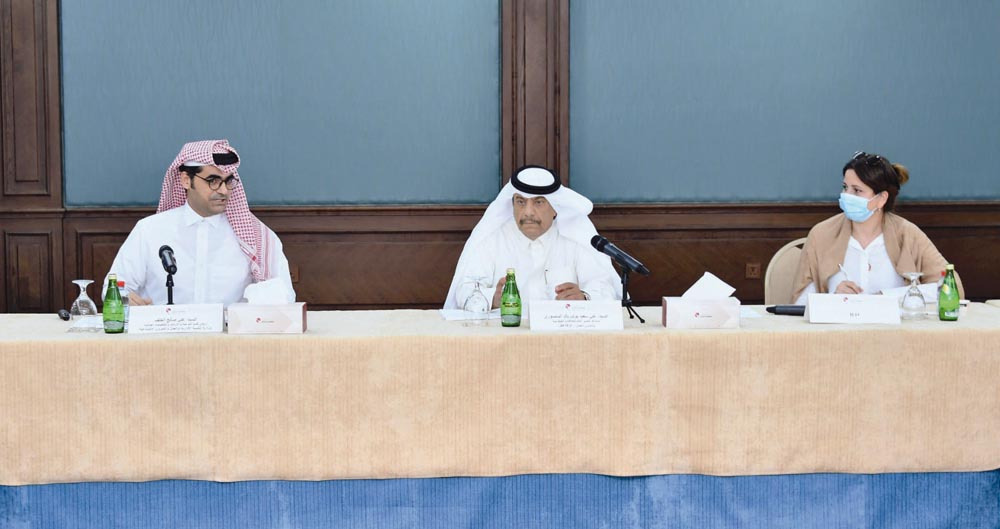 Head of Awareness Guidance and Labour at the Ministry of Administrative Development, Labour and Social Affairs (MADLSA), Ali Al Khalaf (left); and Assistant Director General for Government Relations and Committees Affairs at Qatar Chamber, Ali Bu Sherbak 