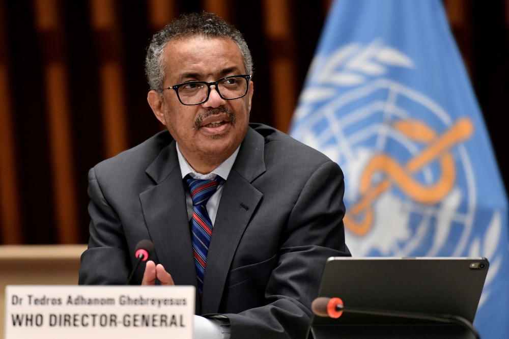 World Health Organization (WHO) Director-General Tedros Adhanom Ghebreyesus attends a news conference in Geneva Switzerland July 3, 2020. Fabrice Coffrini/Pool via REUTERS/File Photo