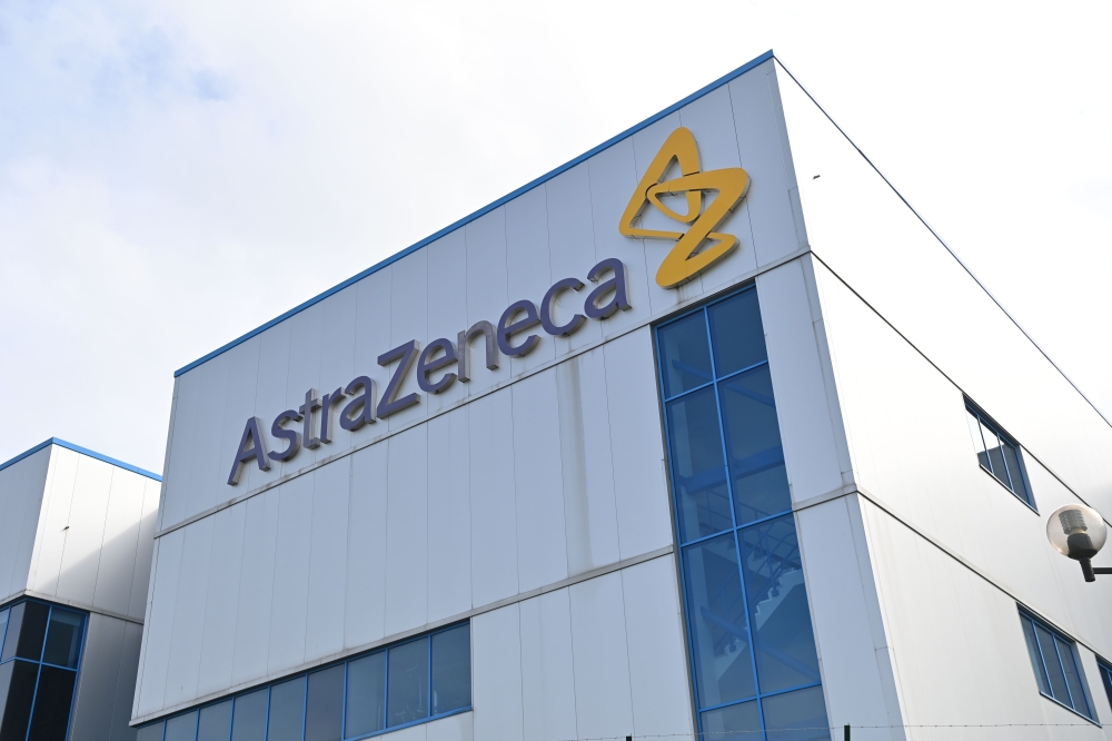In this file photo taken on July 21, 2020 a general view is pictured of the offices of British-Swedish multinational pharmaceutical and biopharmaceutical company AstraZeneca PLC in Macclesfield, Cheshire.  / AFP / Paul ELLIS