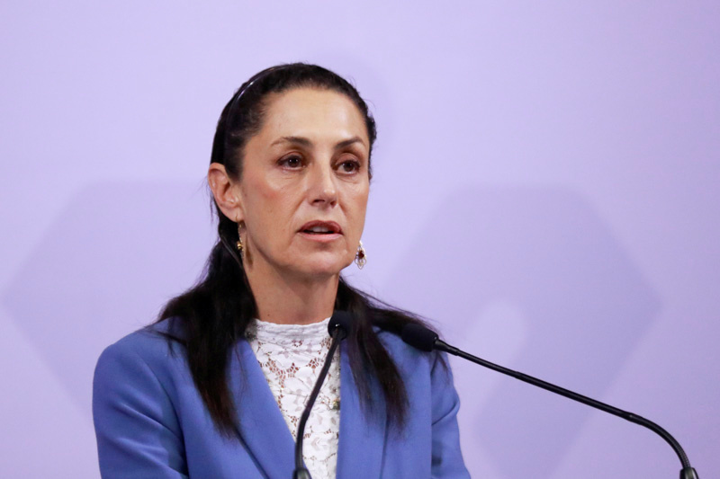 FILE PHOTO: Mexico City Mayor Claudia Sheinbaum holds a news conference about the murder of seven-year-old Fatima Cecilia Aldrighett, in Mexico City, Mexico February 20, 2020. REUTERS/Henry Romero/File Photo
