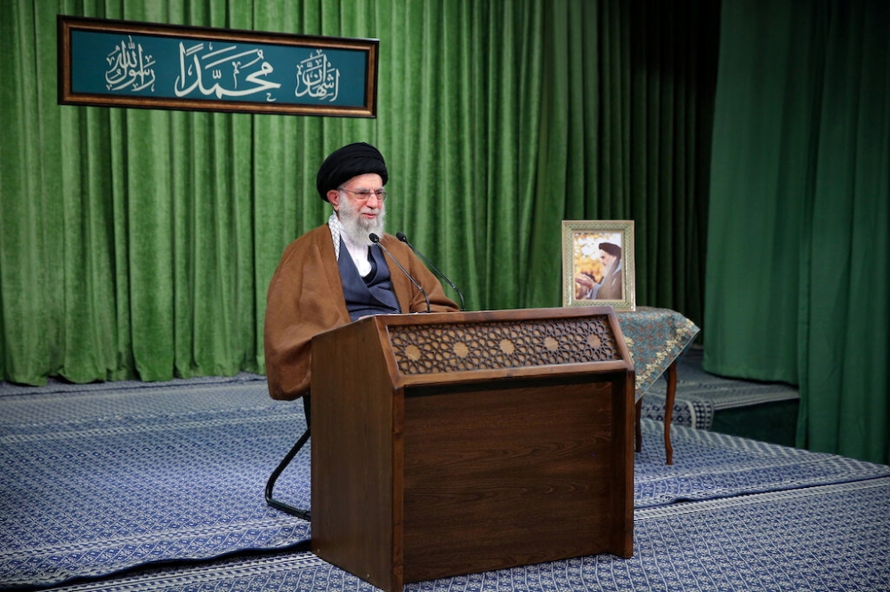 Iran's Supreme Leader Ayatollah Ali Khamenei delivers a virtual speech in Tehran, Iran November 3, 2020. Official Khamenei Website/Handout via REUTERS 