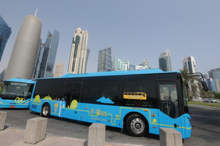 Environmentally friendly electric vehicles plying on Qatar roads. 
