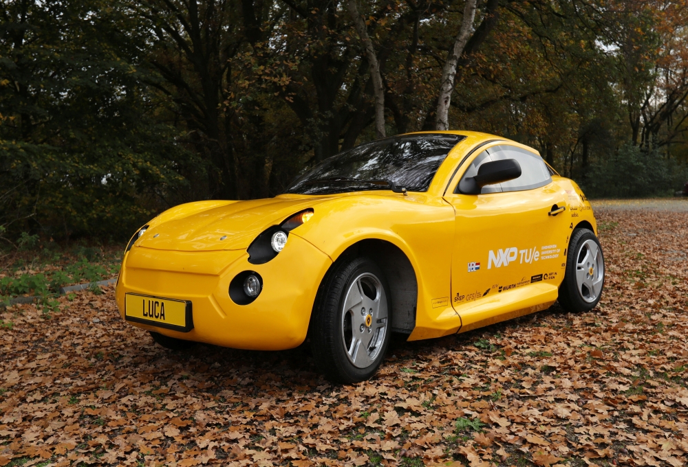 View of a car made of recycled waste in Eindhoven, Netherlands November 10, 2020. Picture taken November 10, 2020. REUTERS/Eva Plevier