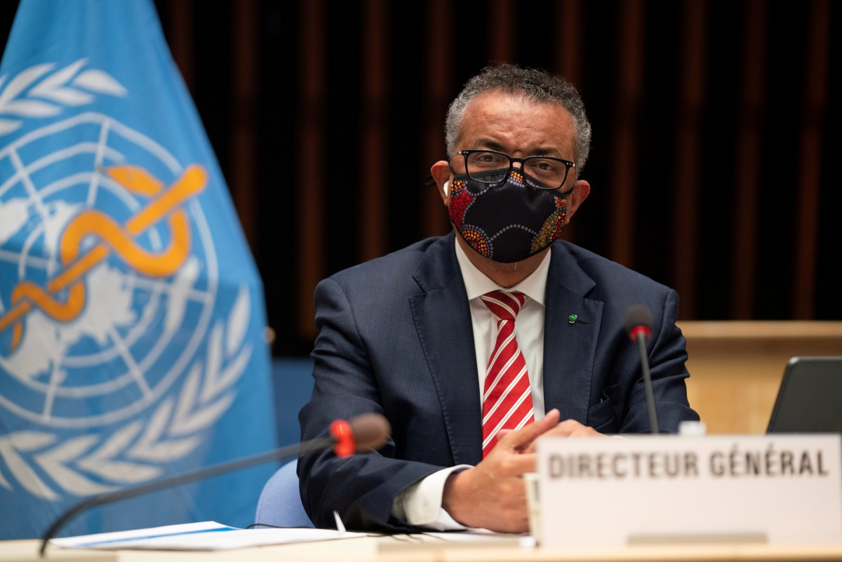 FILE PHOTO: Tedros Adhanom Ghebreyesus, Director-General of the World Health Organization (WHO) attends a session on the coronavirus disease (COVID-19) outbreak response of the WHO Executive Board in Geneva, Switzerland, October 5, 2020. Christopher Black