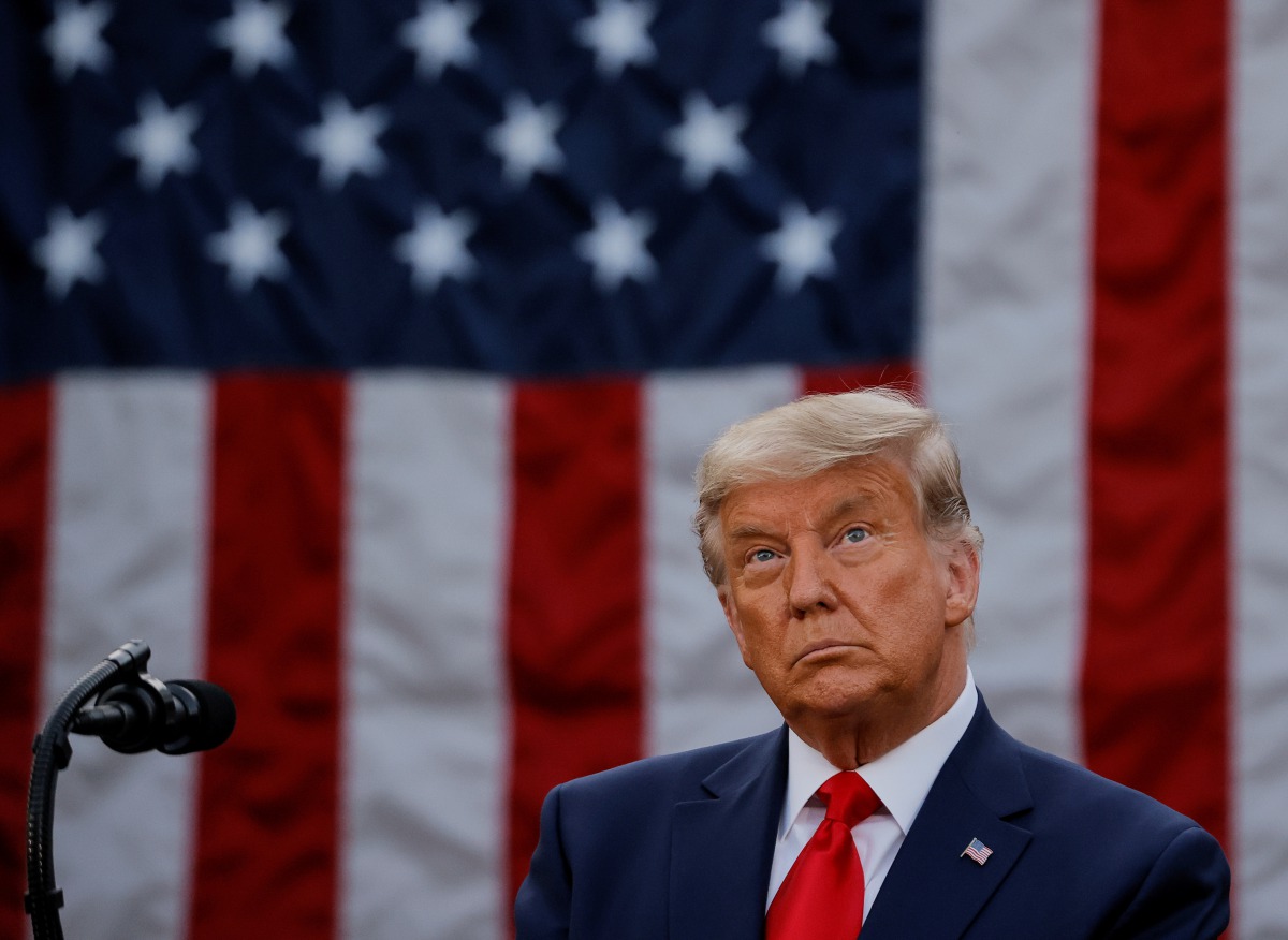 FILE PHOTO: U.S. President Donald Trump delivers an address from the Rose Garden at the White House in Washington, U.S., November 13, 2020. REUTERS/Carlos Barria/File Photo
