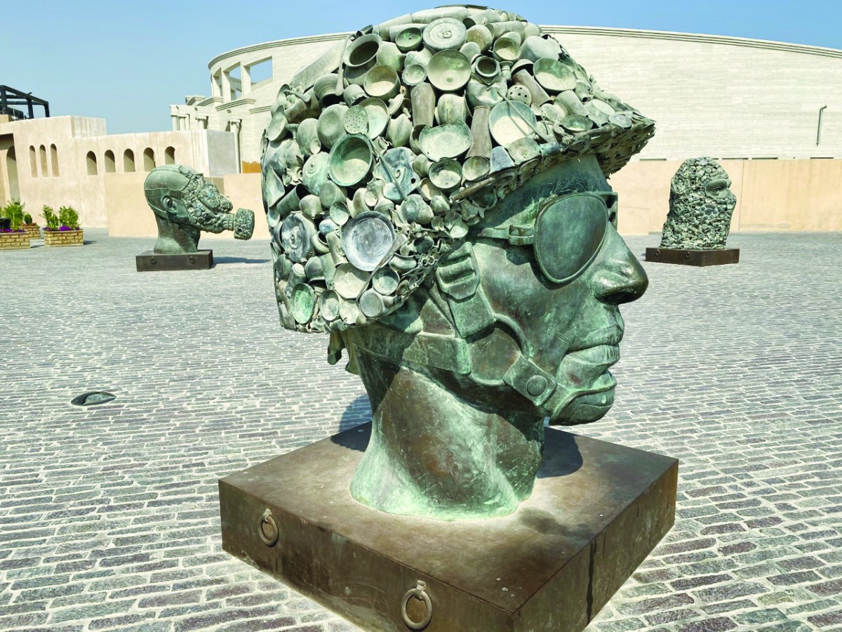 Indian artist Subodh Gupta’s Gandhi’s Three Monkeys. Pics: Raynald C Rivera /The Peninsula