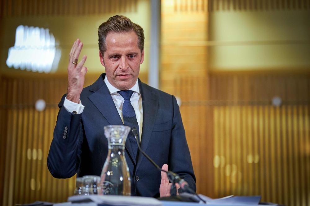 Dutch Minister of Health, Welfare and Sport Hugo de Jonge speaks during a cabinet meeting on the Covid-19 vaccination strategy in The Hague, on November 20, 2020, amid the Covid-19 pandemic caused by the novel coronavirus. - Netherlands OUT / AFP / ANP / 