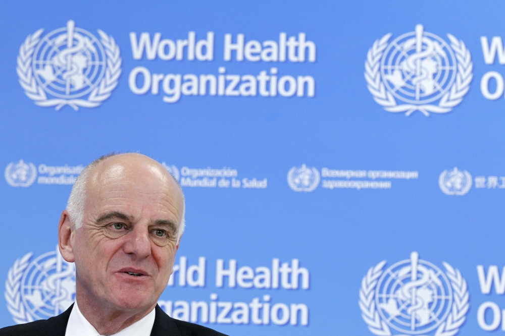 UN Secretary-General's Special Envoy for Ebola David Nabarro addresses the media on World Health Organization (WHO)'s health emergency preparedness and response capacities in Geneva, Switzerland, July 31, 2015. Reuters/Pierre Albouy