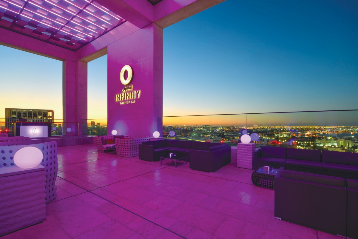 Alwadi Hotel MGallery’s roof top view.