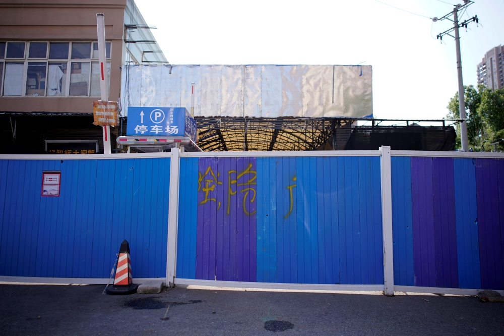 File photo: A blocked entrance to Huanan seafood market, where the coronavirus that can cause COVID-19 is believed to have first surfaced, in Wuhan, Hubei province, China September 2, 2020. Picture taken September 2, 2020. Reuters/Aly Song/File Photo