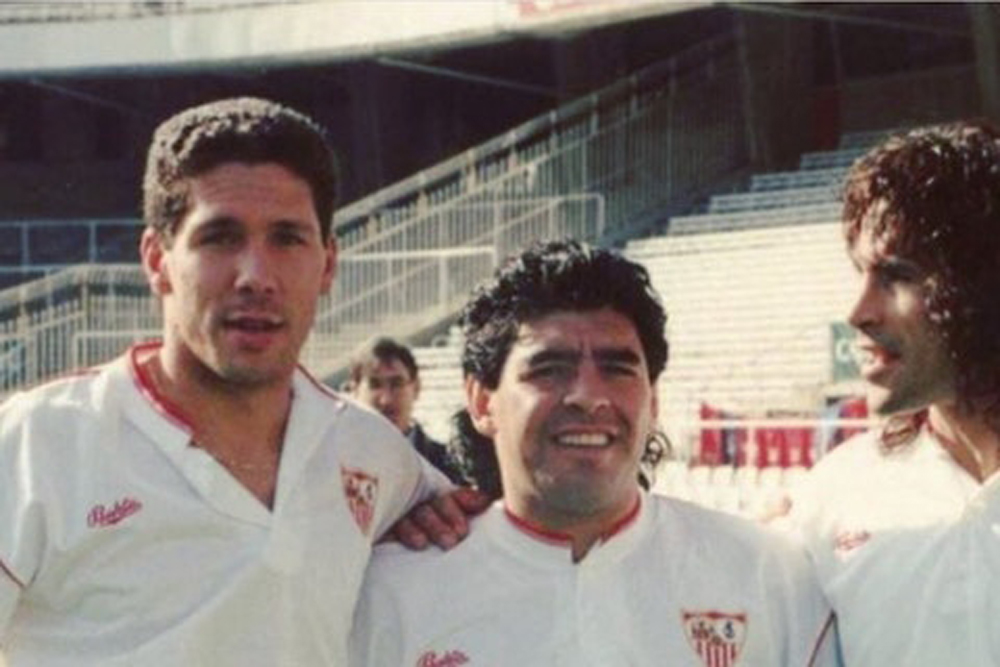 Simeone, who played with Maradona for Sevilla