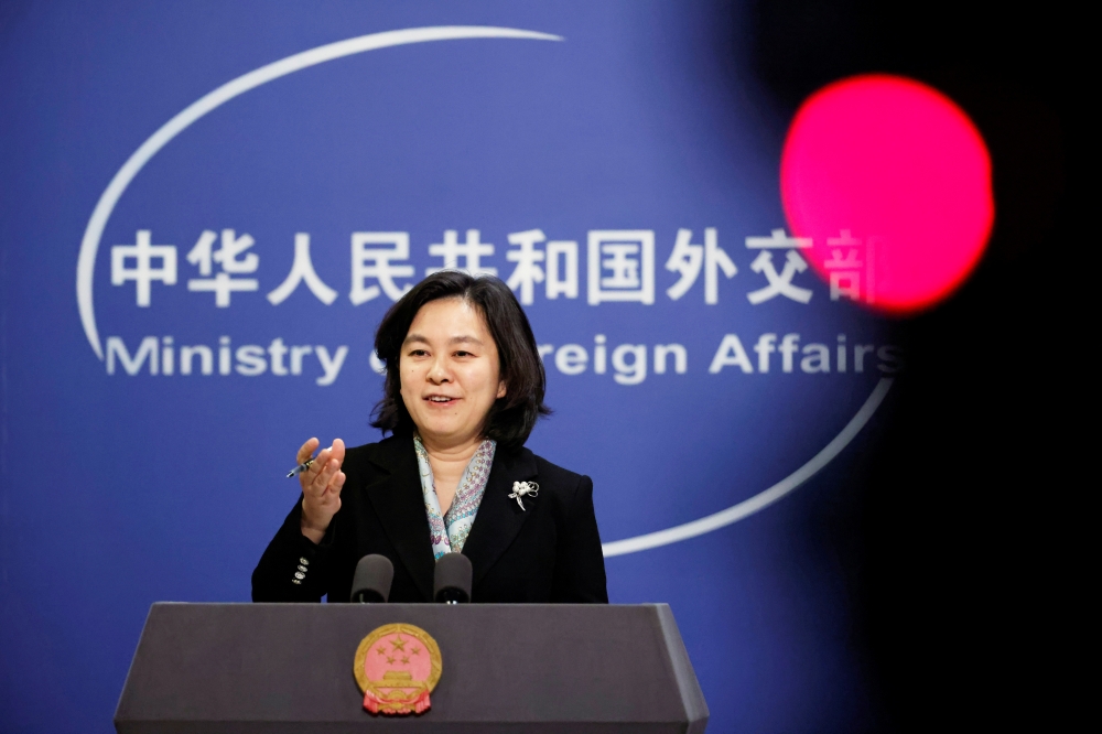 Chinese Foreign Ministry spokeswoman Hua Chunying holds a news conference in Beijing, China, November 30, 2020. Reuters/Thomas Peter