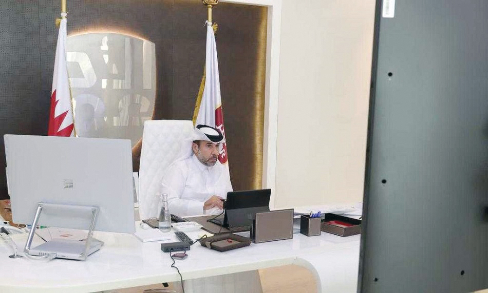 Dr Thani bin Abdulrahman Al Kuwari, the Second Vice-President of the Qatar Olympic Committee (QOC) participates in the meeting.