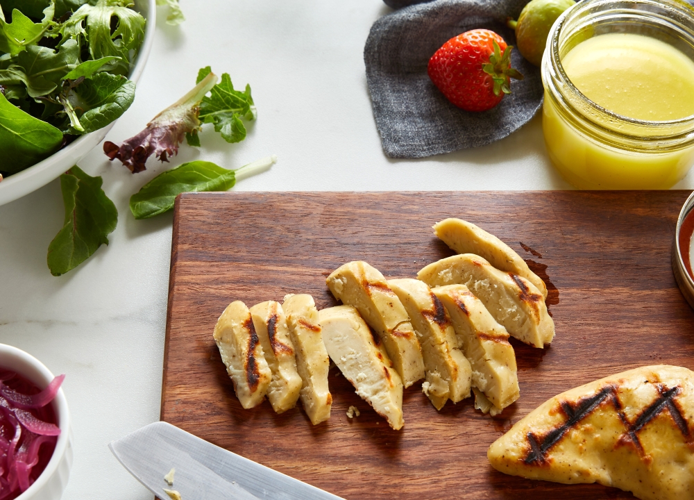 A fillet of lab-grown cultured chicken developed by Eat Just is pictured in this handout photo. Eat Just, Inc./Handout via REUTERS