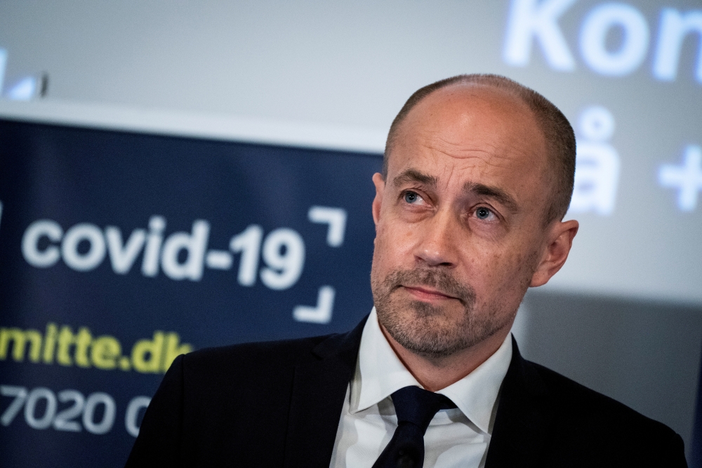 Denmark's Minister of Health Magnus Heunicke speaks at a news briefing about the outbreak of the coronavirus disease (COVID-19) situation, in Copenhagen, Denmark, March 24, 2020. Ritzau Scanpix/Ida Marie Odgaard via Reuters