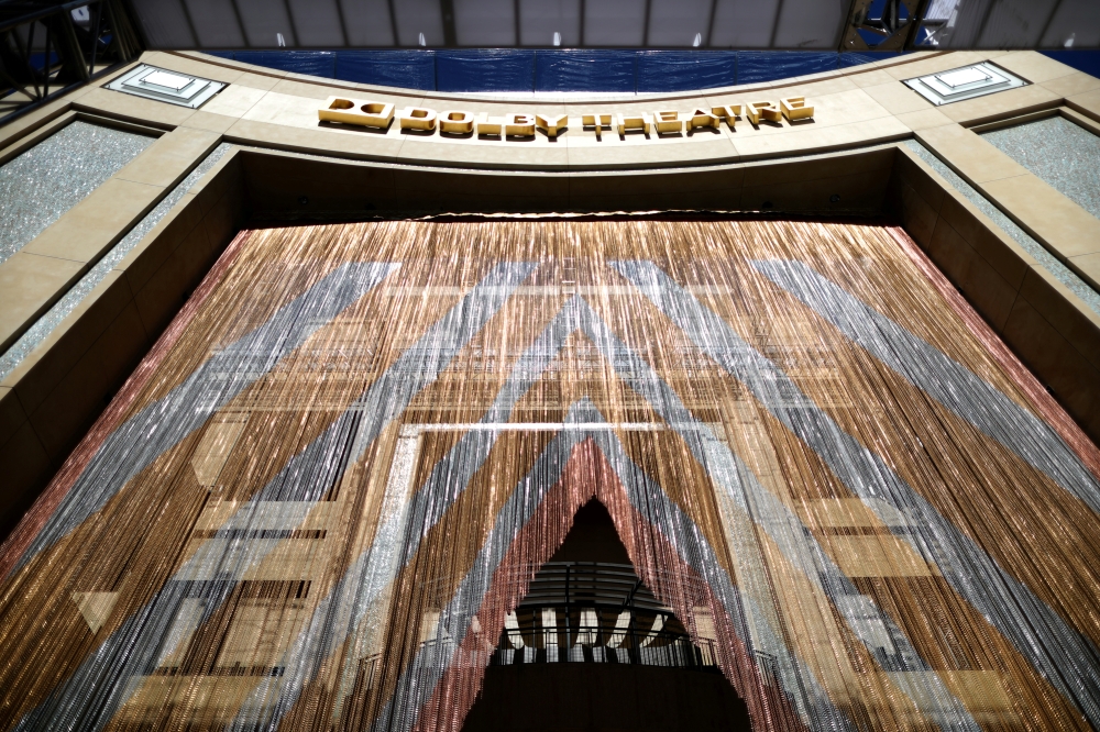 FILE PHOTO: The Dolby Theatre is decorated for the Oscars as preparations continue for the 91st Academy Awards in Hollywood, Los Angeles, California, U.S., February 19, 2019. REUTERS/Lucy Nicholson/File Photo
