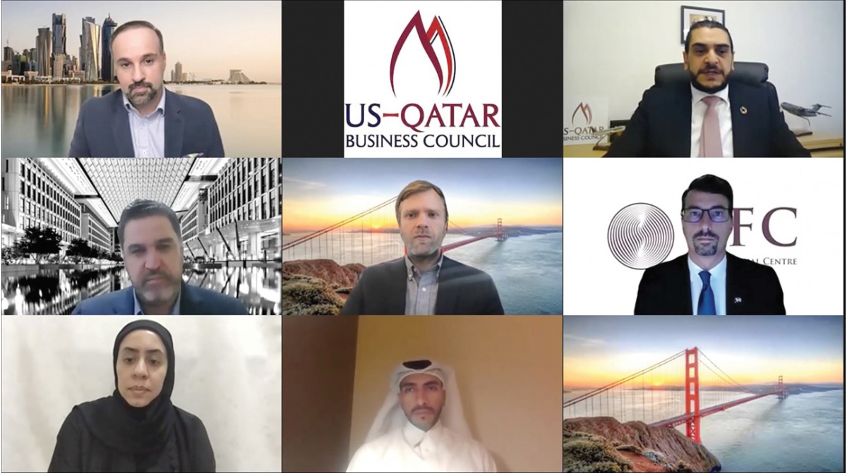 Officials from Silicon Valley Forum, Embassy of Qatar in Washington DC, and USQBC during the webinar.
