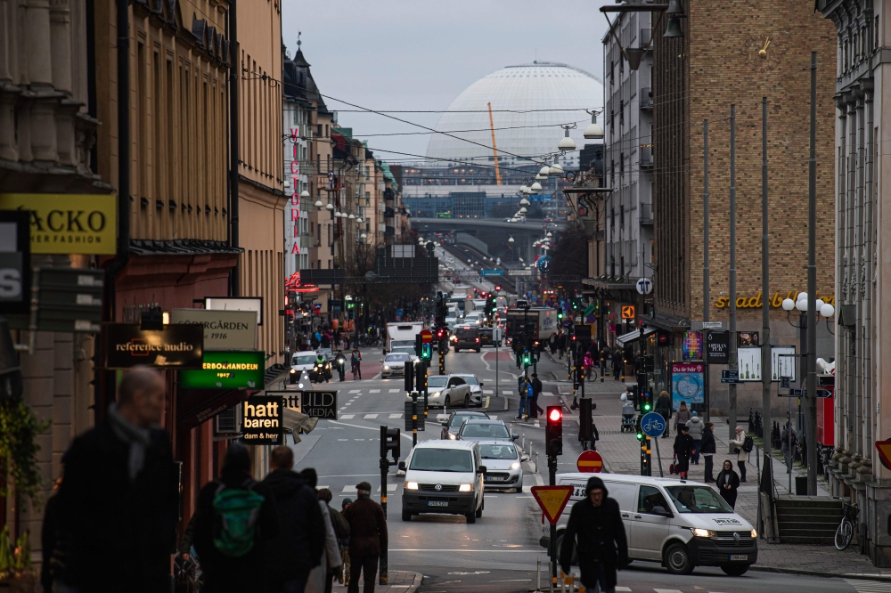 The Ericsson Globe is pictured in Sweden's capital on December 10, 2020, in Sodermalm, Stockholm.  AFP / Jonathan NACKSTRAND