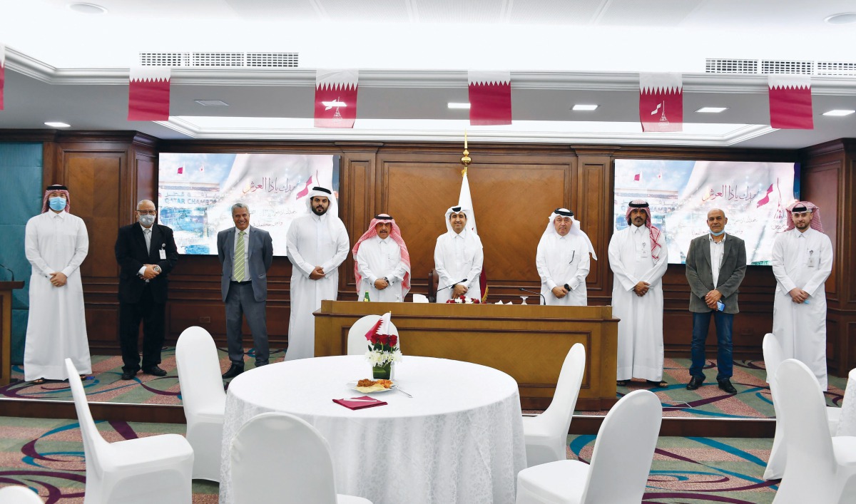Qatar Chamber officials and staff during the Chamber’s National Day celebration in Doha recently. 