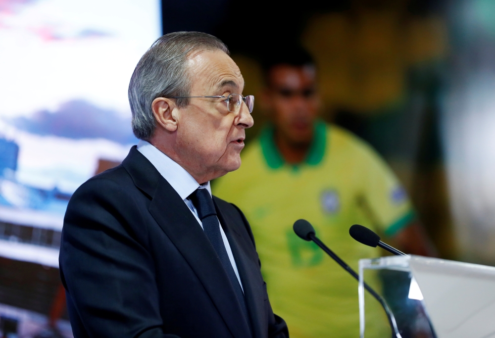 FILE PHOTO: Real Madrid president Florentino Perez during the press conference REUTERS/Juan Medina