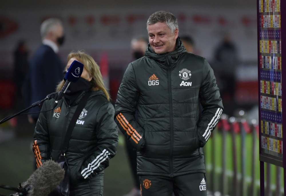 Manchester United manager Ole Gunnar Solskjaer before the match Pool via REUTERS/Rui Vieira 