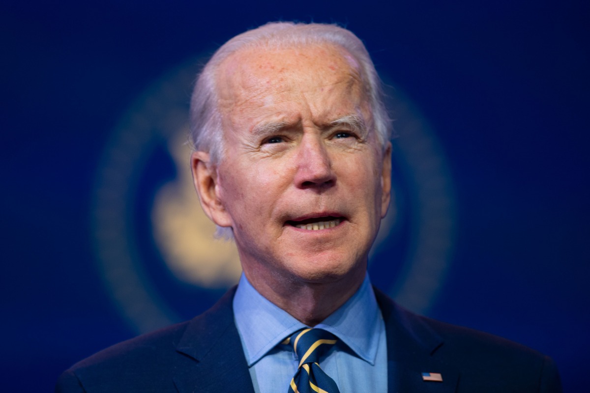 WILMINGTON, DE - DECEMBER 28: President-elect Joe Biden delivers remarks at the Queen Theater on December 28, 2020 in Wilmington, Delaware. Biden will be inaugurated as the 46th president in a scaled-down ceremony in Washington D.C. due to the coronavirus