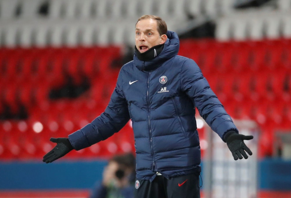 Paris St Germain coach Thomas Tuchel reacts Reuters/Charles Platiau/File Photo
