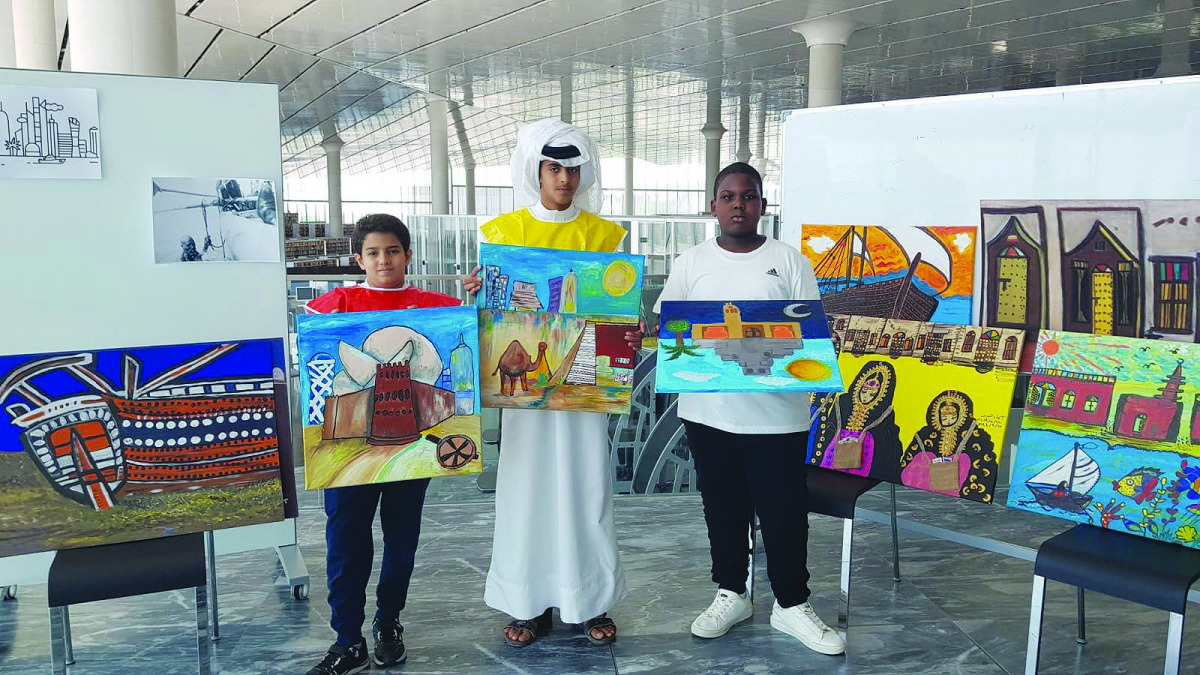 School students paint their creative visions of the most beautiful things in Qatar.