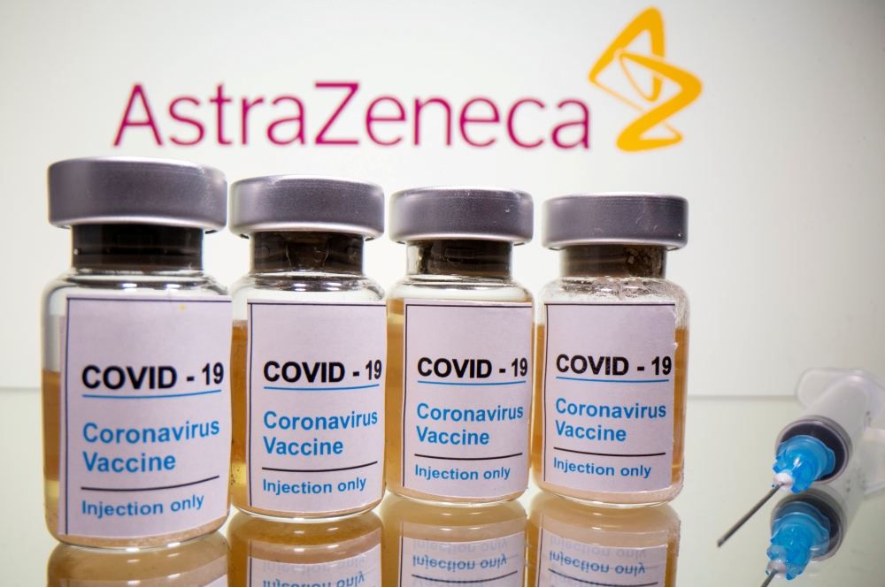 Vials with a sticker reading, 