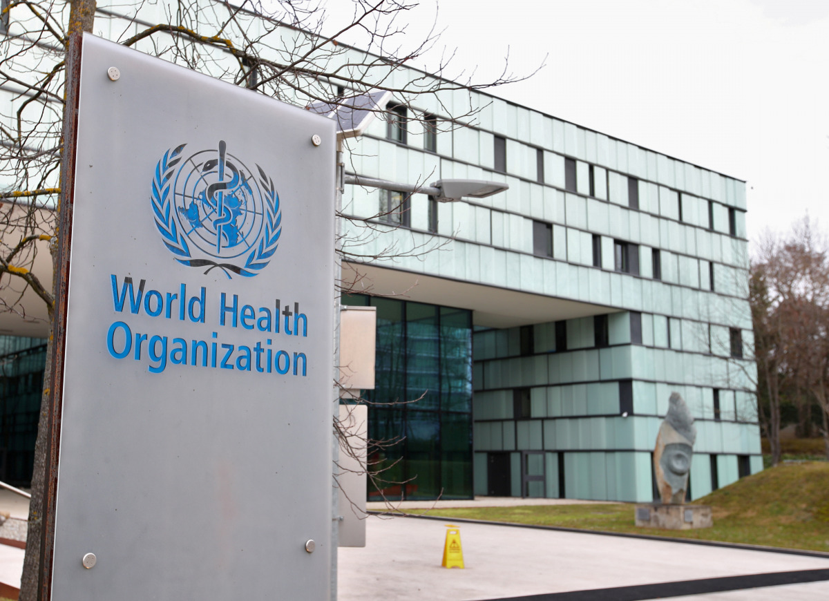 FILE PHOTO: FILE PHOTO: A logo is pictured outside a building of the World Health Organization (WHO) during an executive board meeting on update on the coronavirus outbreak, in Geneva, Switzerland, February 6, 2020. REUTERS/Denis Balibouse/File Photo/File