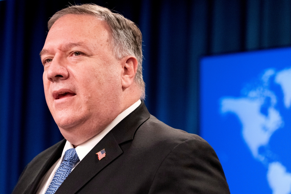 US Secretary of State Mike Pompeo speaks during a media briefing at the State Department in Washington, US, November 10, 2020. Jacquelyn Martin/Pool via Reuters/File Photo