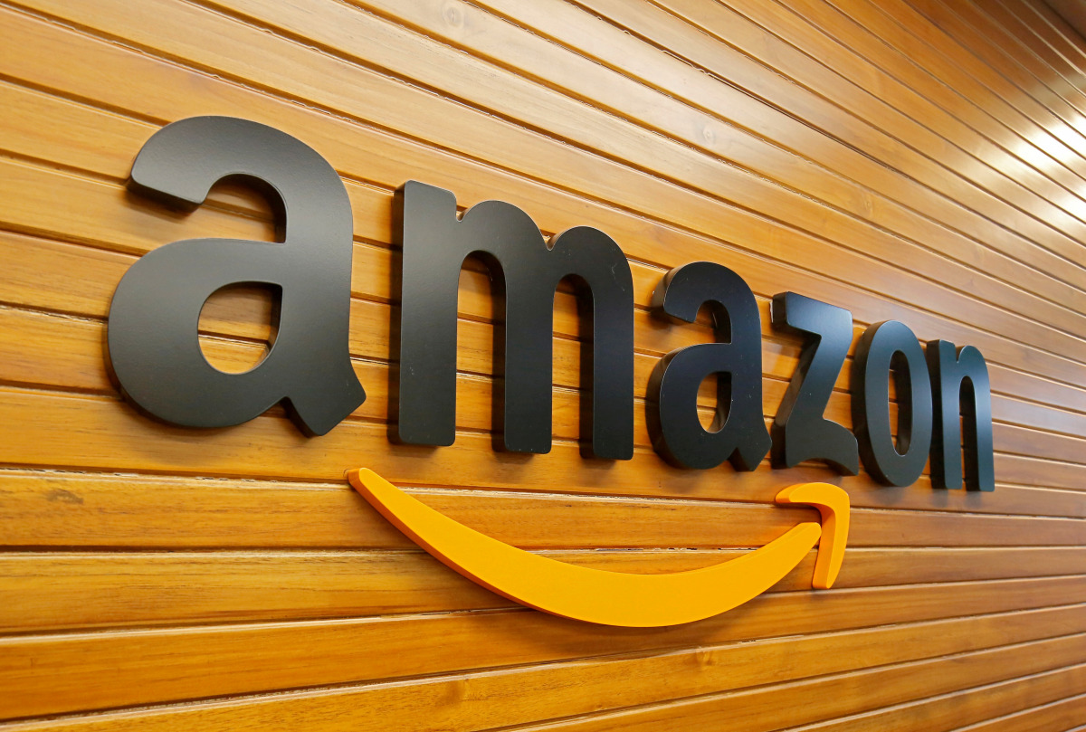 FILE PHOTO: The logo of amazon is pictured inside the company's office in Bengaluru, India, April 20, 2018. REUTERS/Abhishek N. Chinnappa/File Photo
