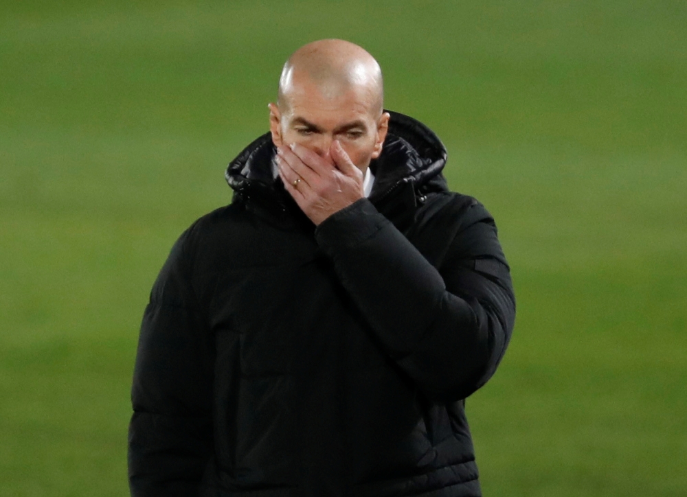 December 23, 2020 Real Madrid coach Zinedine Zidane during the match REUTERS/Susana Vera/File Photo