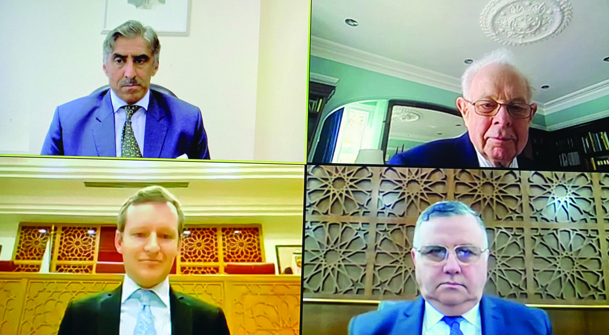 Officials during the virtual seminar on online hearings.